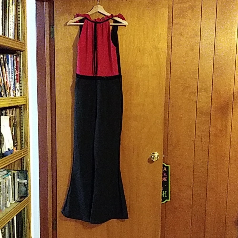 Red and black jumpsuit